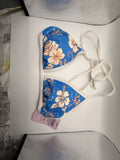 Women's Wide Strap Medium Coverage Triangle Bikini Top - Wild Fable Cream/Blue Floral Print