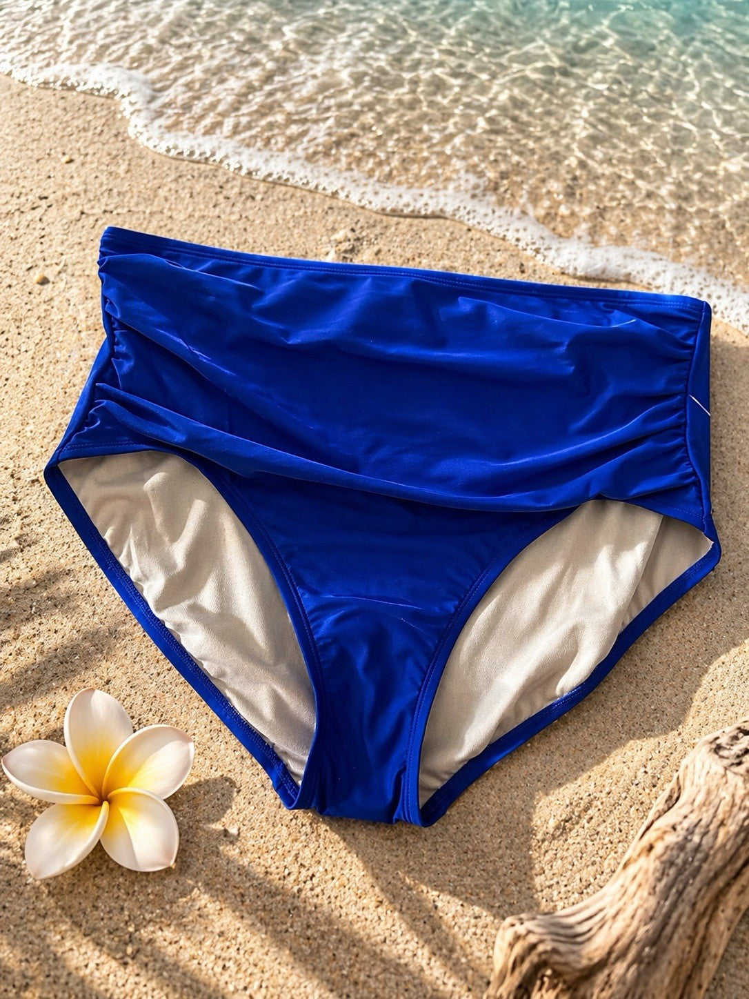 Women's Side-Tie High Leg Medium Coverage Bikini Bottom - Shade & Shore Cobalt Blue