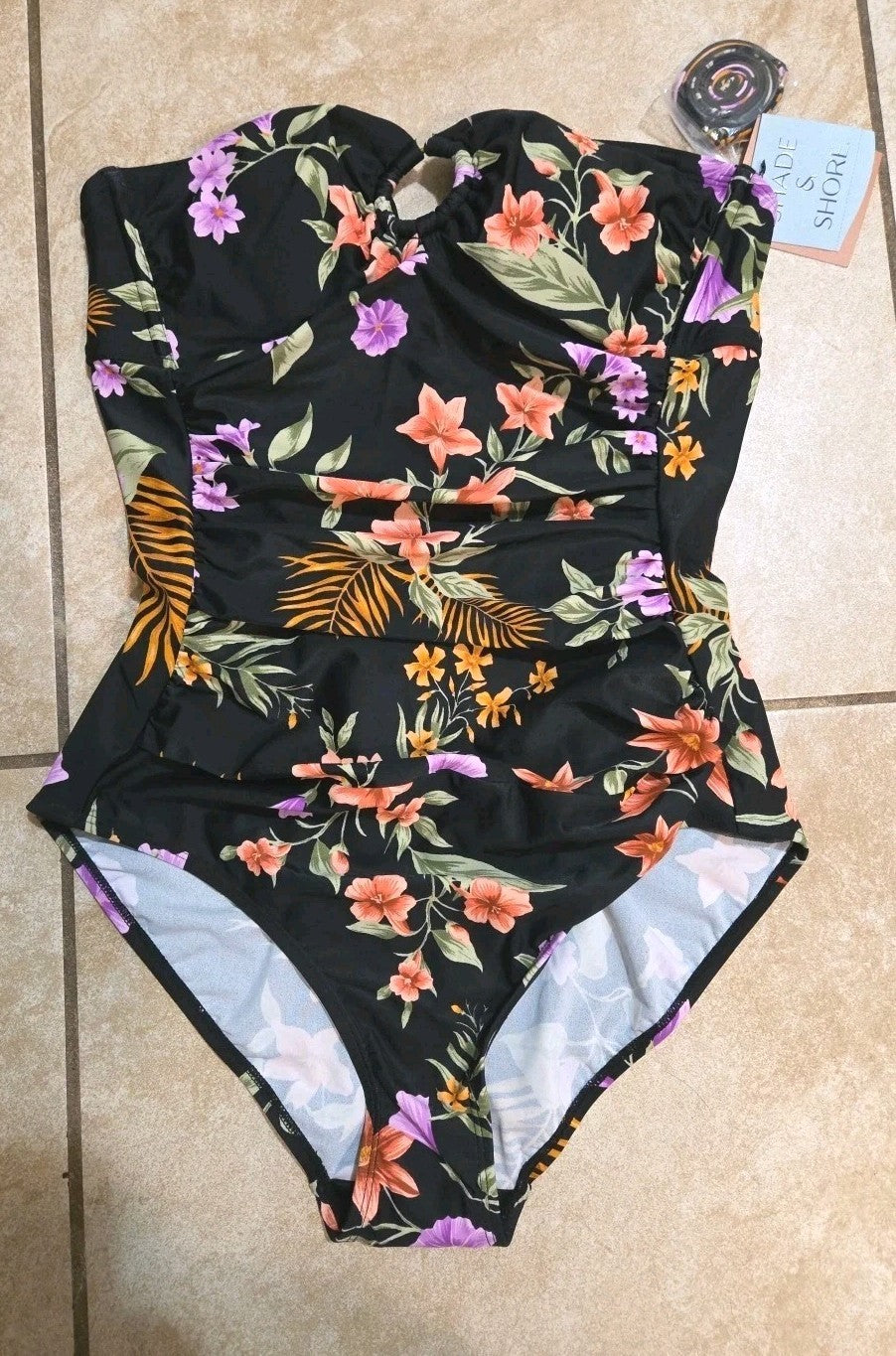 Women's High Leg Medium Coverage One Piece Swimsuit - Shade & Shore Multi